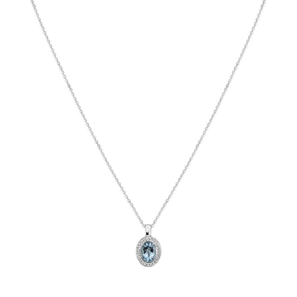 Prívesok s diamantmi a akvamarínom Blue Aura