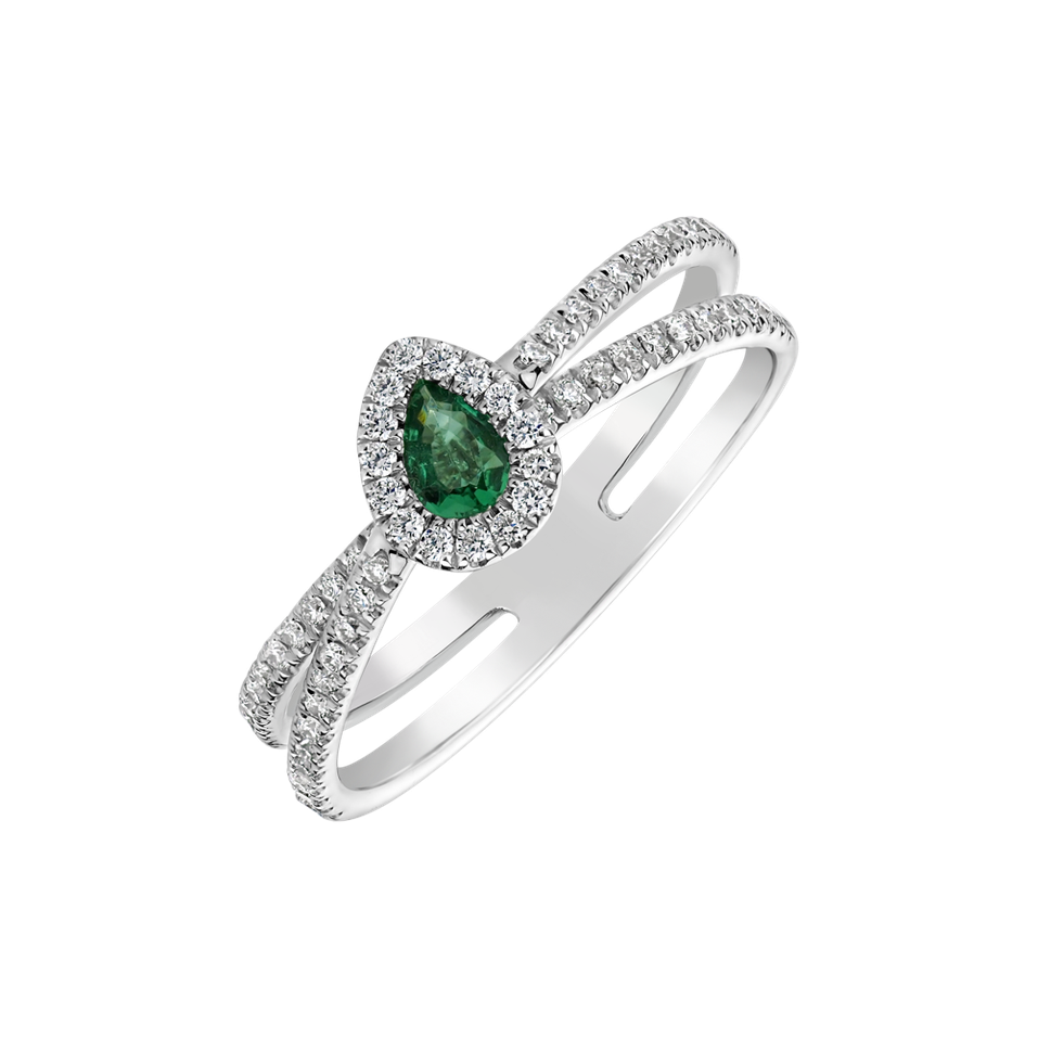 Prsteň s diamantmi a smaragdom Aemilius