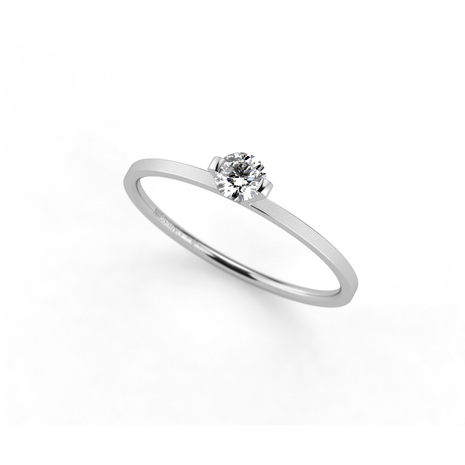 Prsteň platina s diamantom Princess Ring