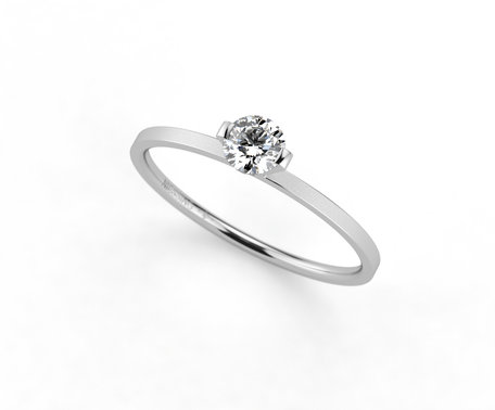 Prsteň platina s diamantom Princess Ring