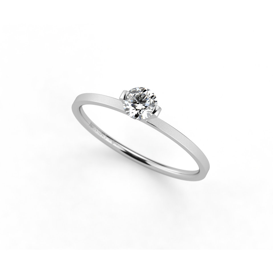 Prsteň platina s diamantom Princess Ring