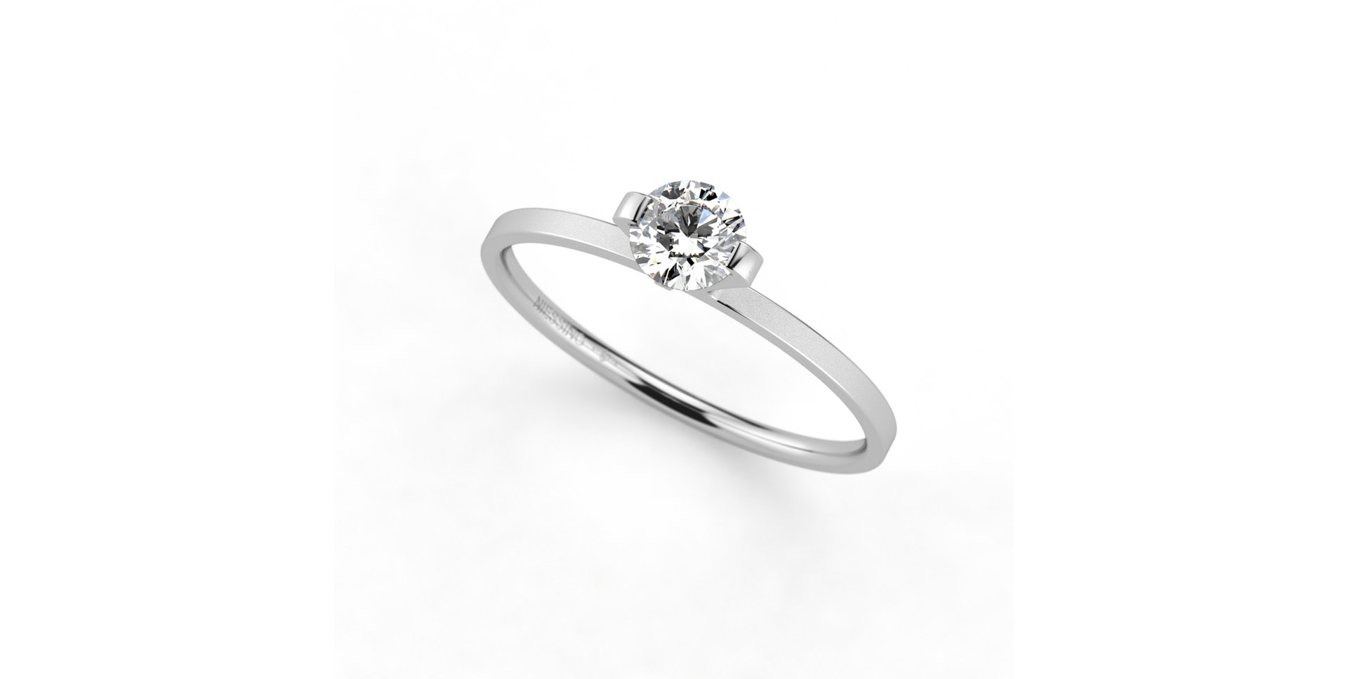 Prsteň platina s diamantom Princess Ring