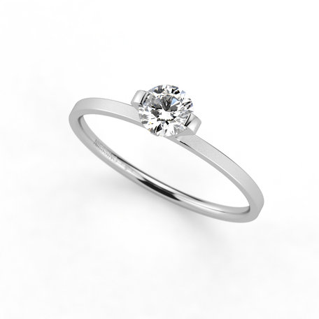 Prsteň platina s diamantom Princess Ring