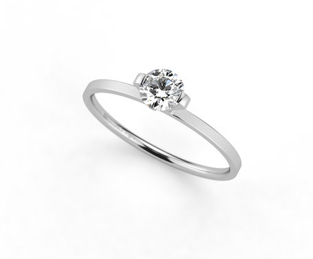 Prsteň platina s diamantom Princess Ring