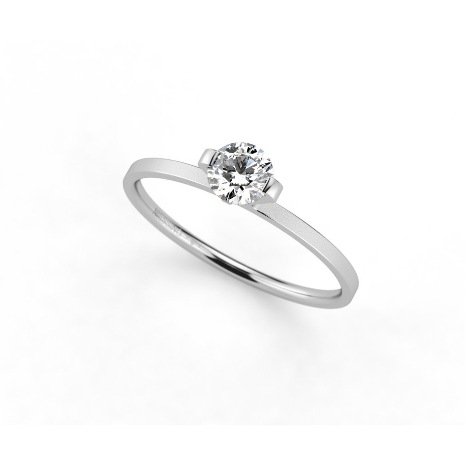 Prsteň platina s diamantom Princess Ring