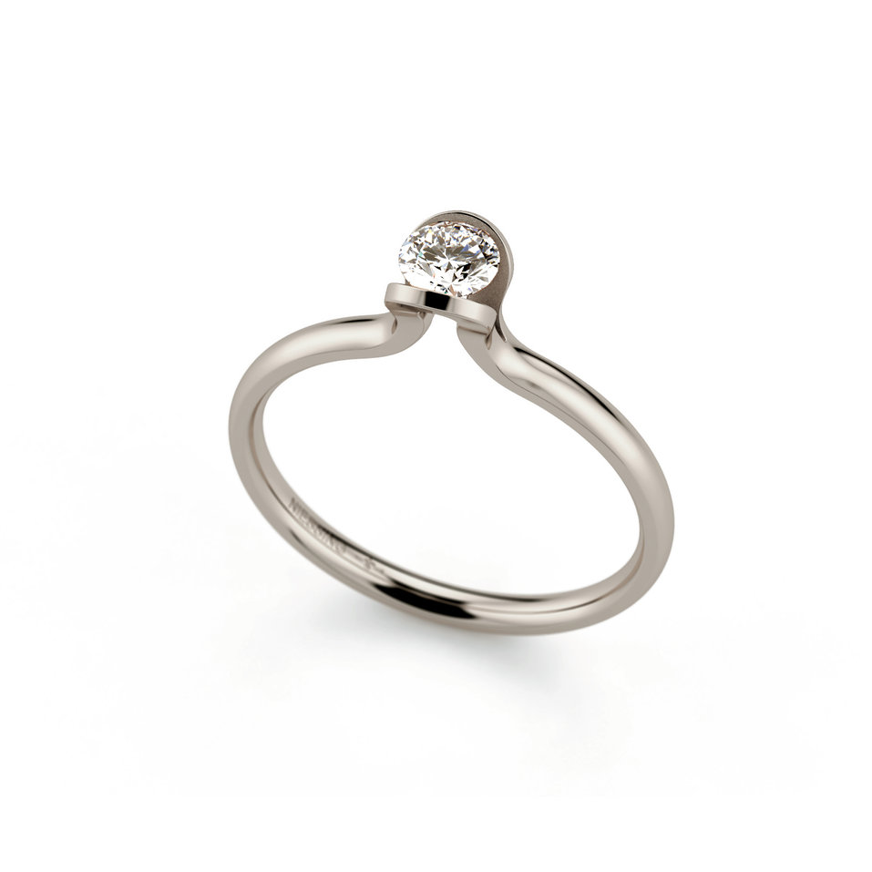 Prsteň s diamantom Lotus