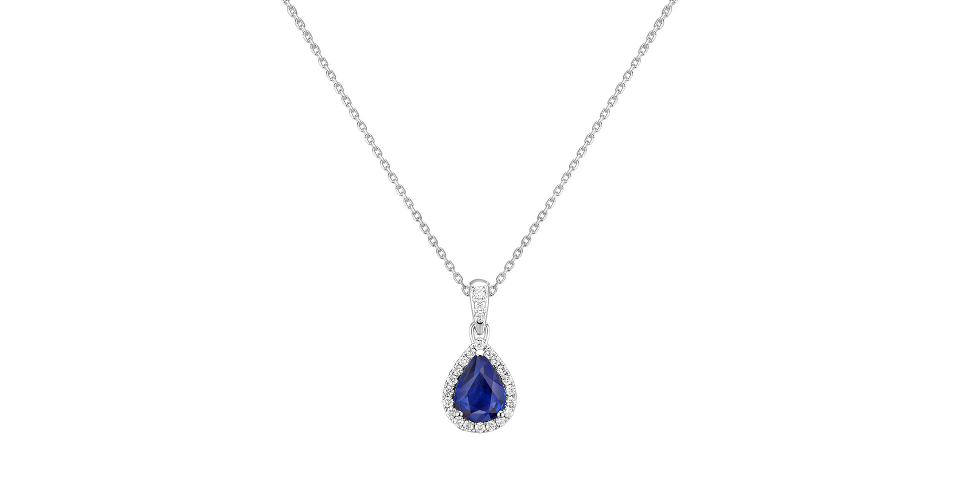 Přívěsok so zafírom a diamantmi Sapphire Tear