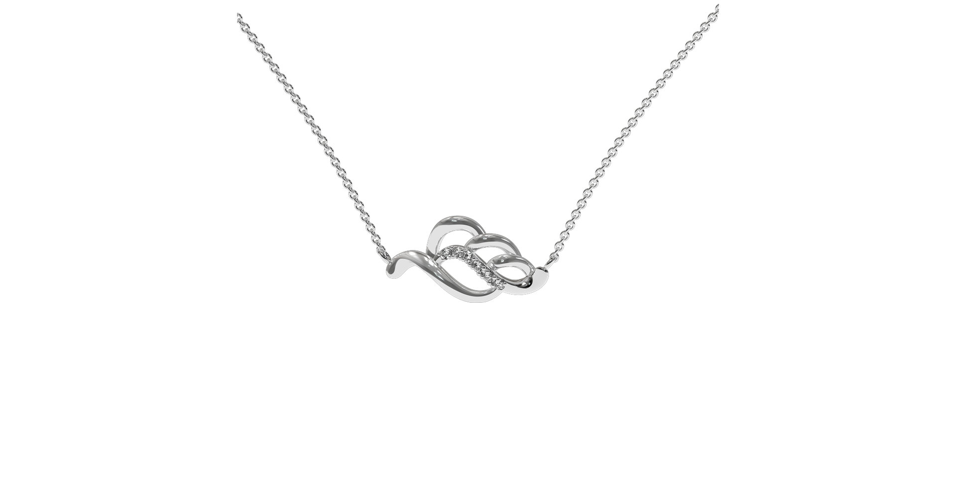 Náhrdelník s diamantmi Shimmer Leaf