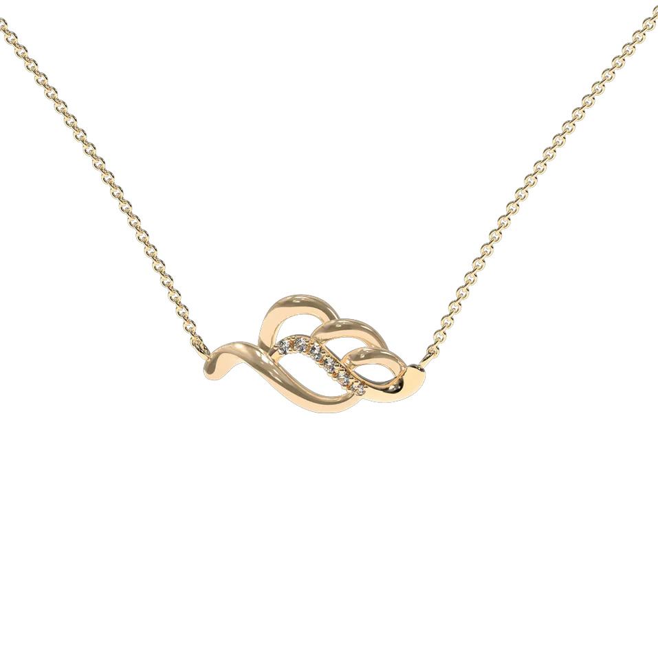 Náhrdelník s diamantmi Shimmer Leaf