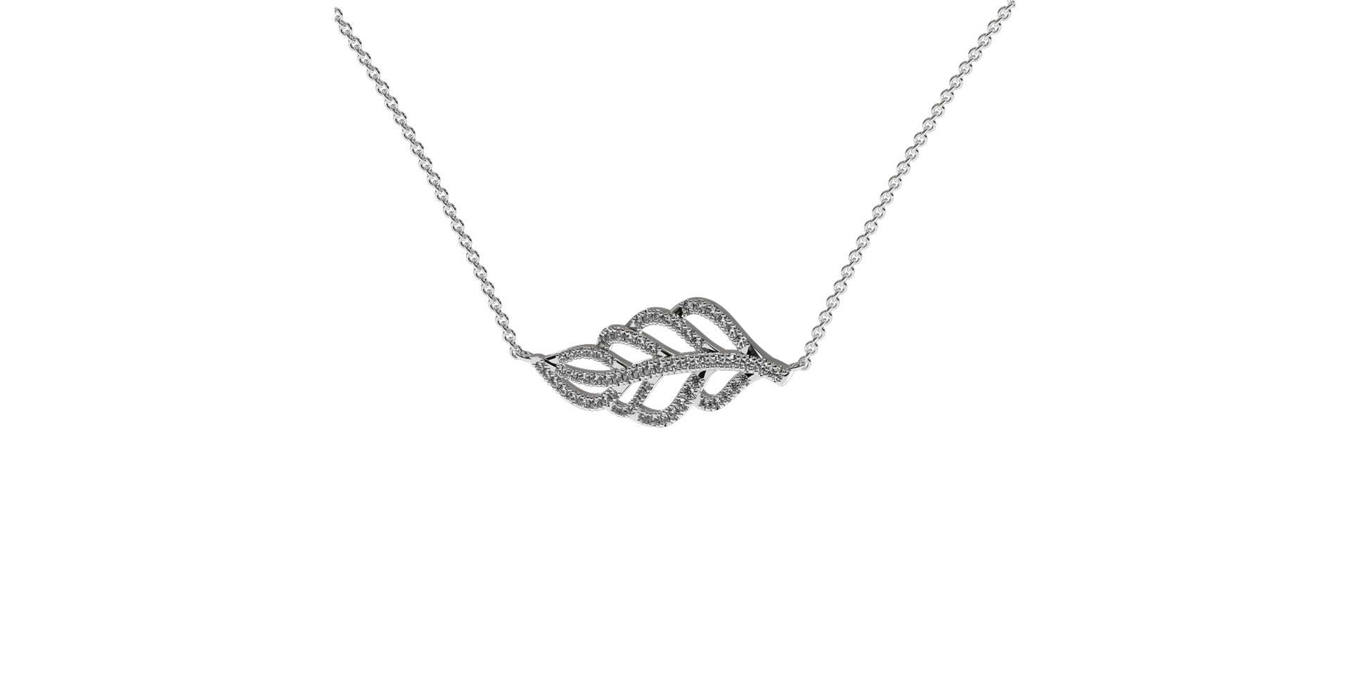 Náhrdelník s diamantmi Diamond Leaf