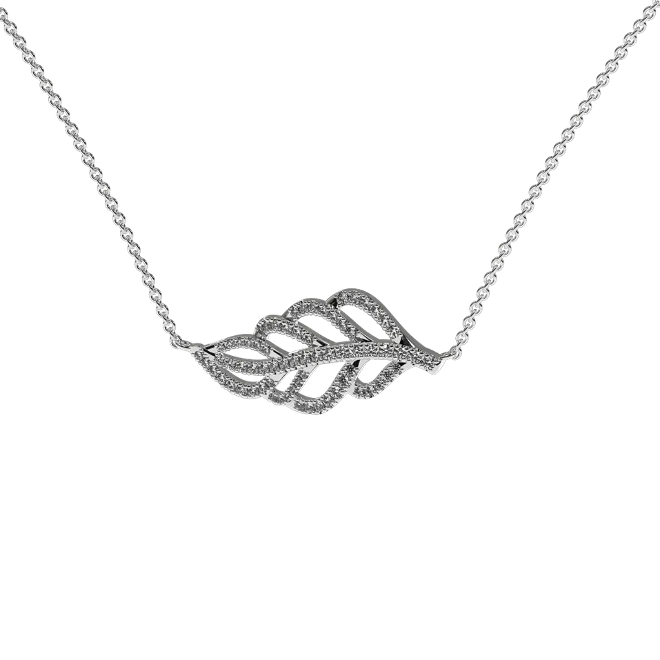 Náhrdelník s diamantmi Diamond Leaf