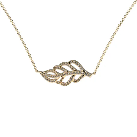 Náhrdelník s diamantmi Diamond Leaf