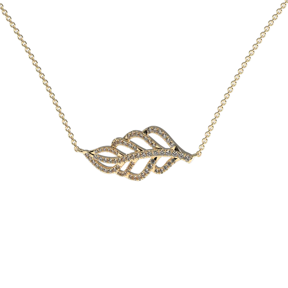 Náhrdelník s diamantmi Diamond Leaf