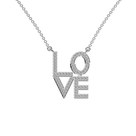Náhrdelník s diamantmi Love
