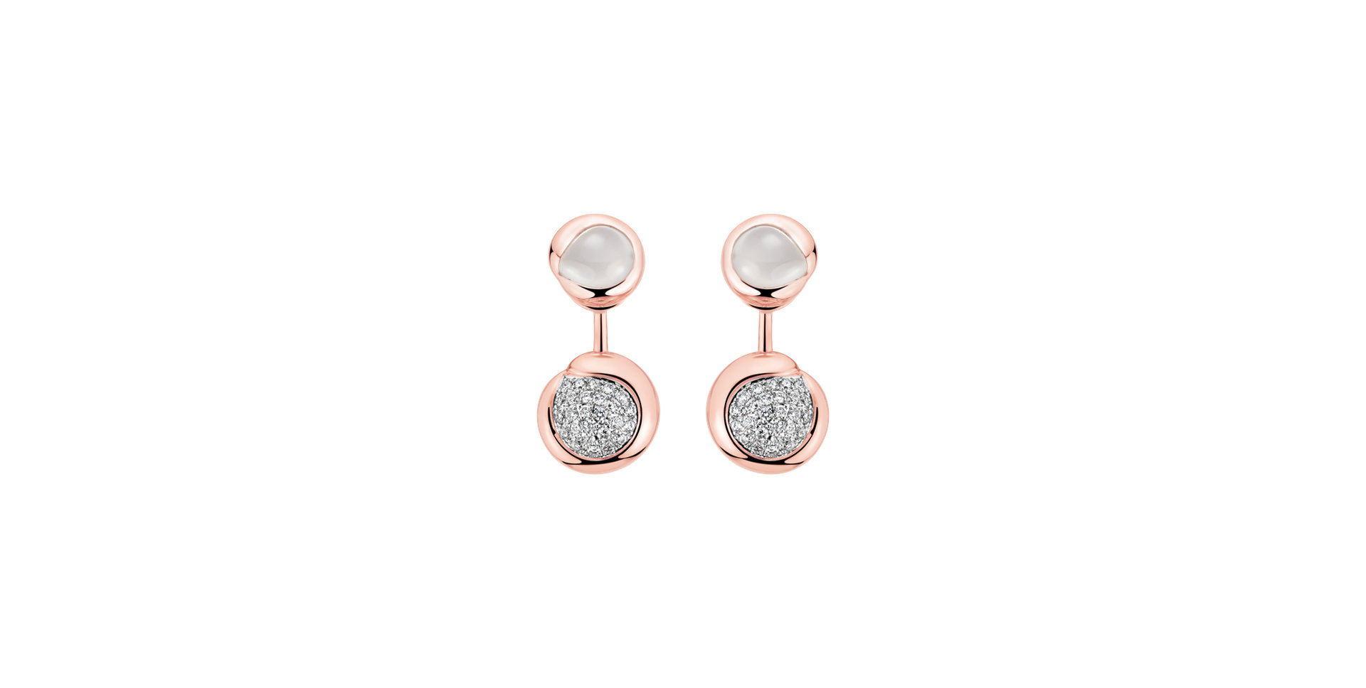 Náušnice s diamantmi a mesačným kameňom Charming Vesper