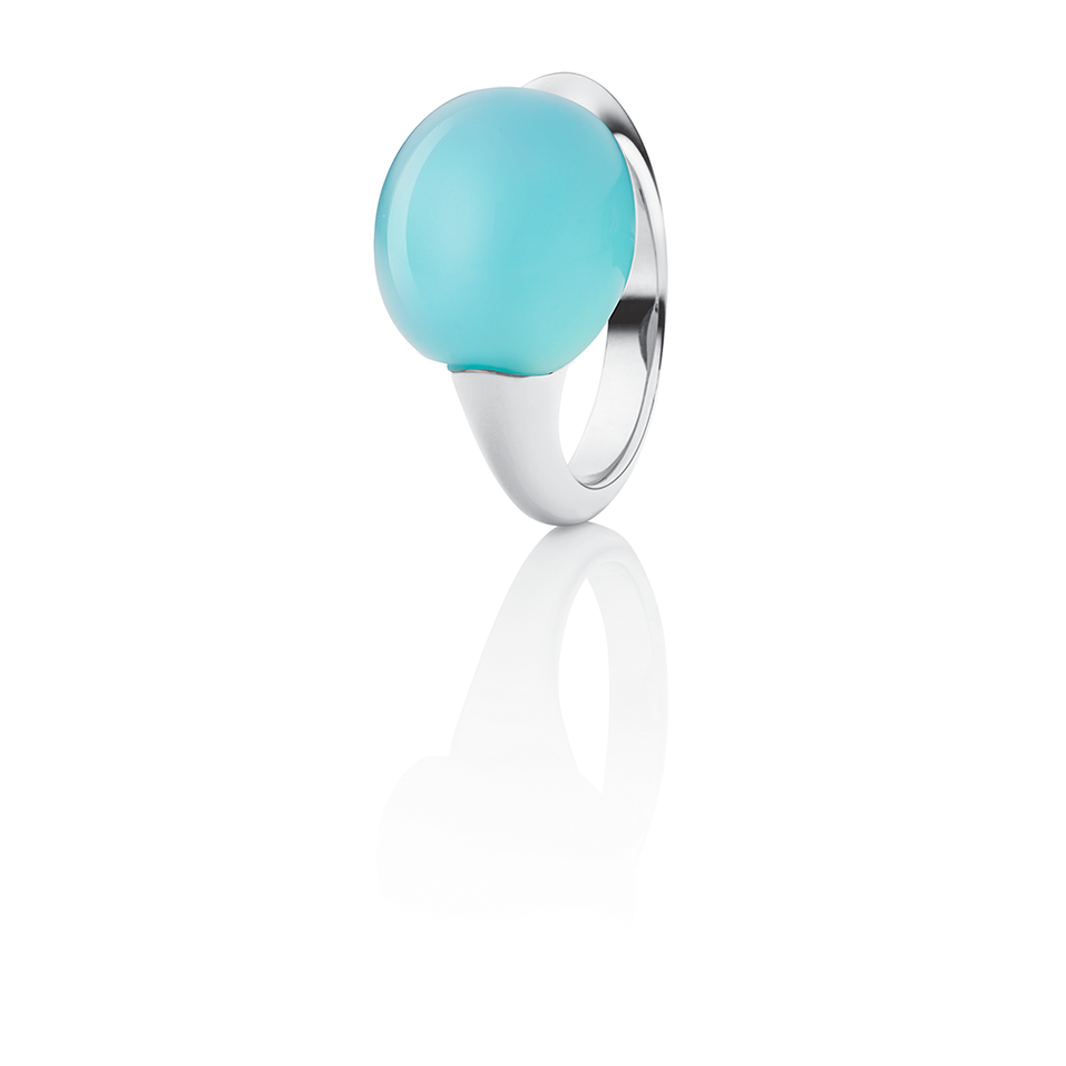 Prsteň s tyrkysovým chalcedónom Tramonto