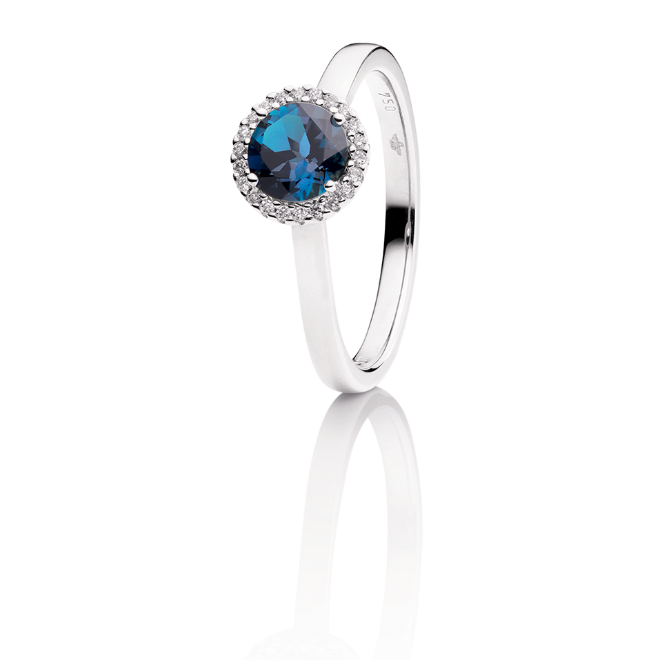 Prsteň s diamantmi a topásom Espressivo