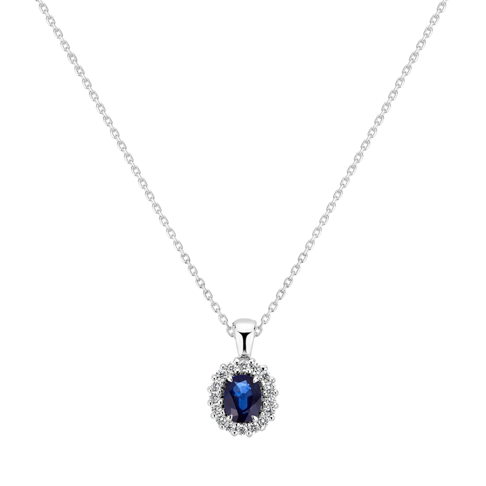 Prívesok s diamantmi a zafírom Cassandra