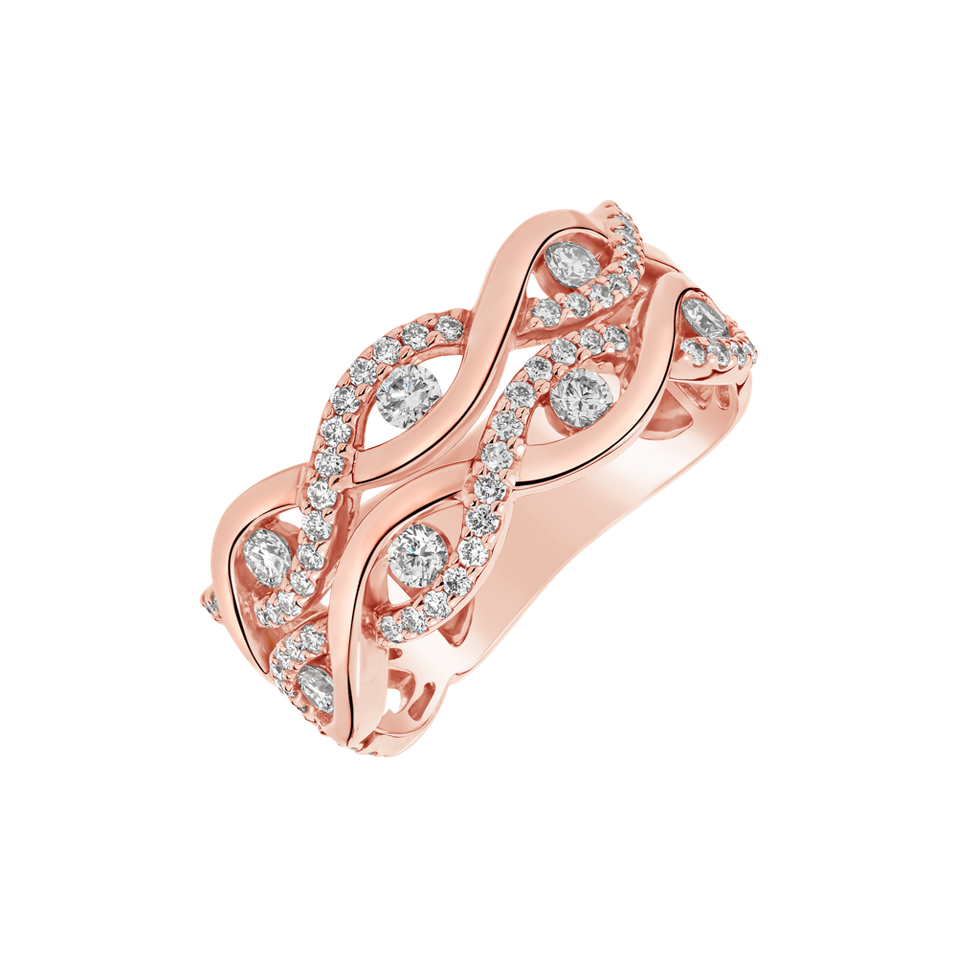 Prsteň s diamantmi Interlace