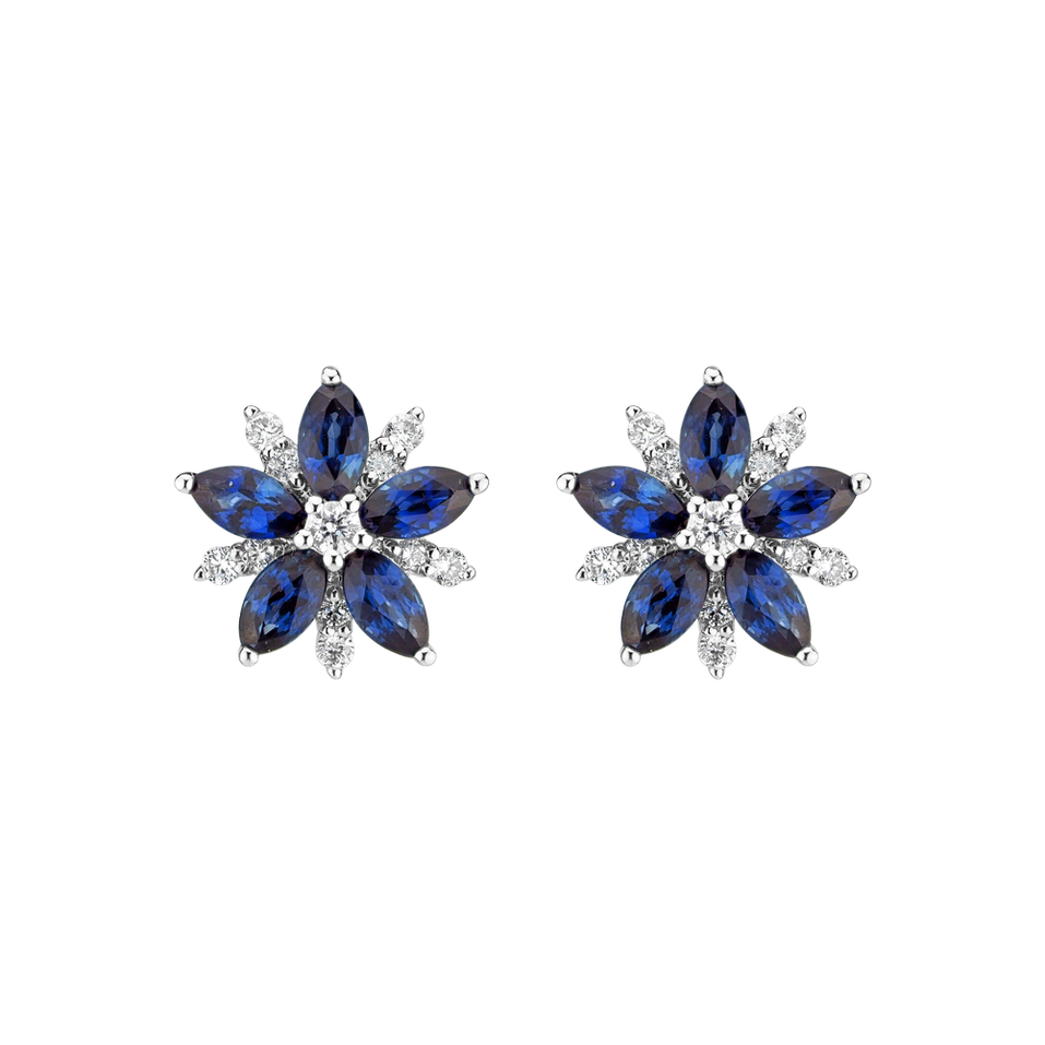 Náušnice s diamantmi a zafírmi Jasmine