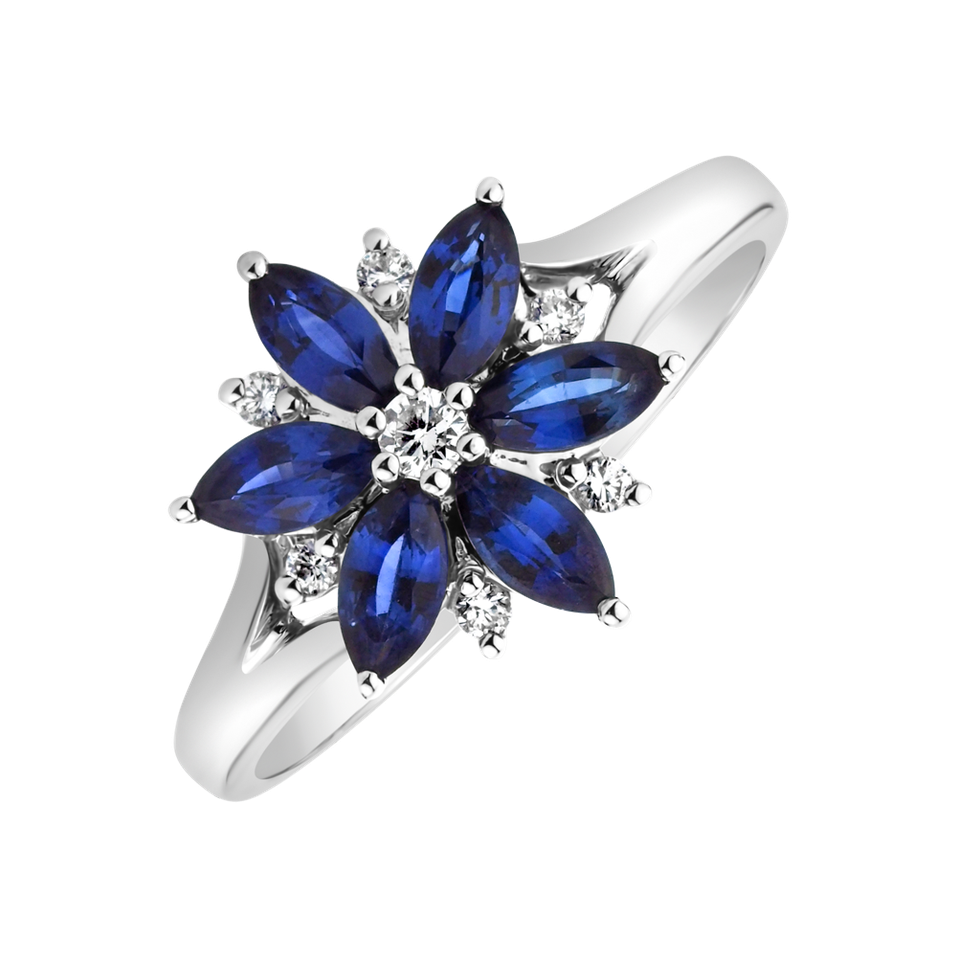 Prsteň s diamantmi a zafírmi Jasmine