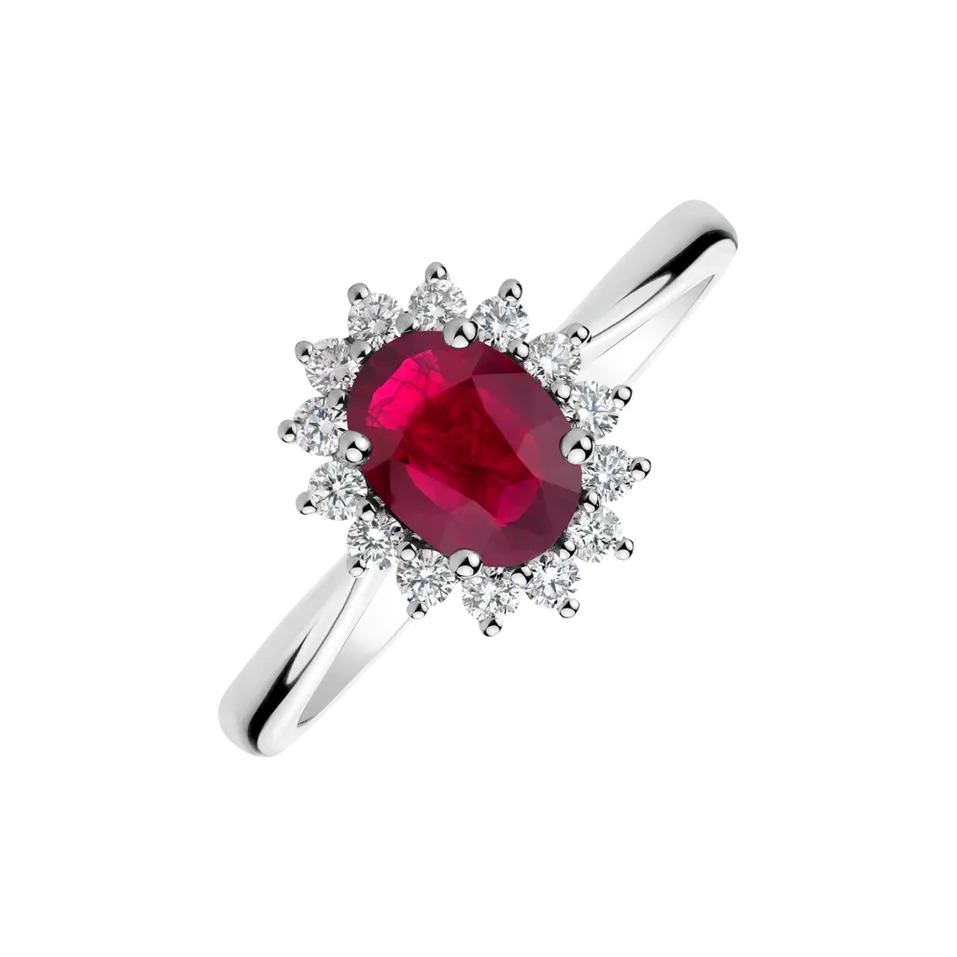 Prsteň s rubínom a diamantmi Princess Sparkle