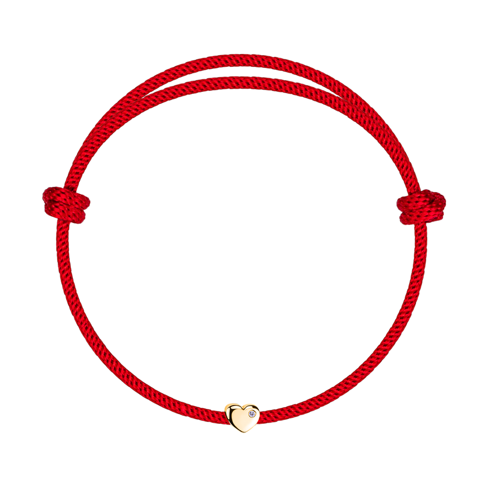 Diamantový náramok so šnúrkou Red Heart