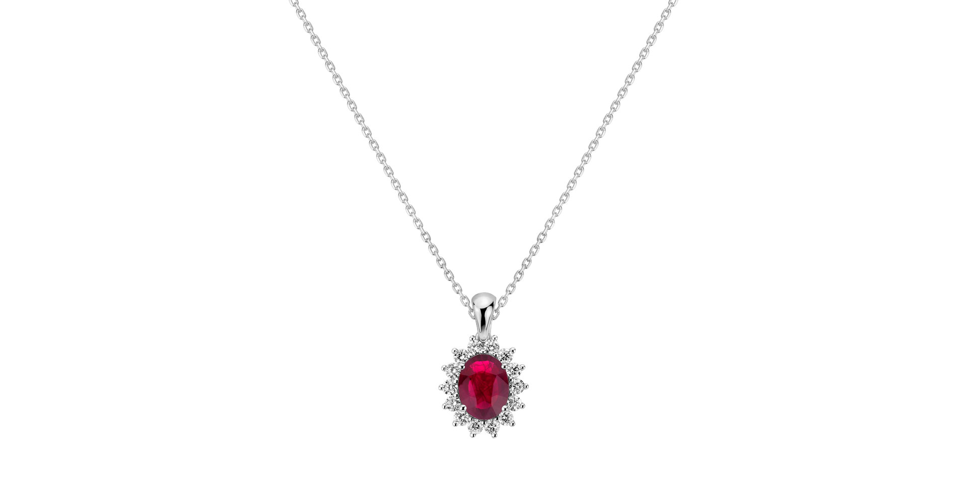 Náhrdellník s rubínom a diamantmi Princess Sparkle