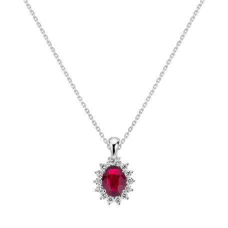 Náhrdellník s rubínom a diamantmi Princess Sparkle