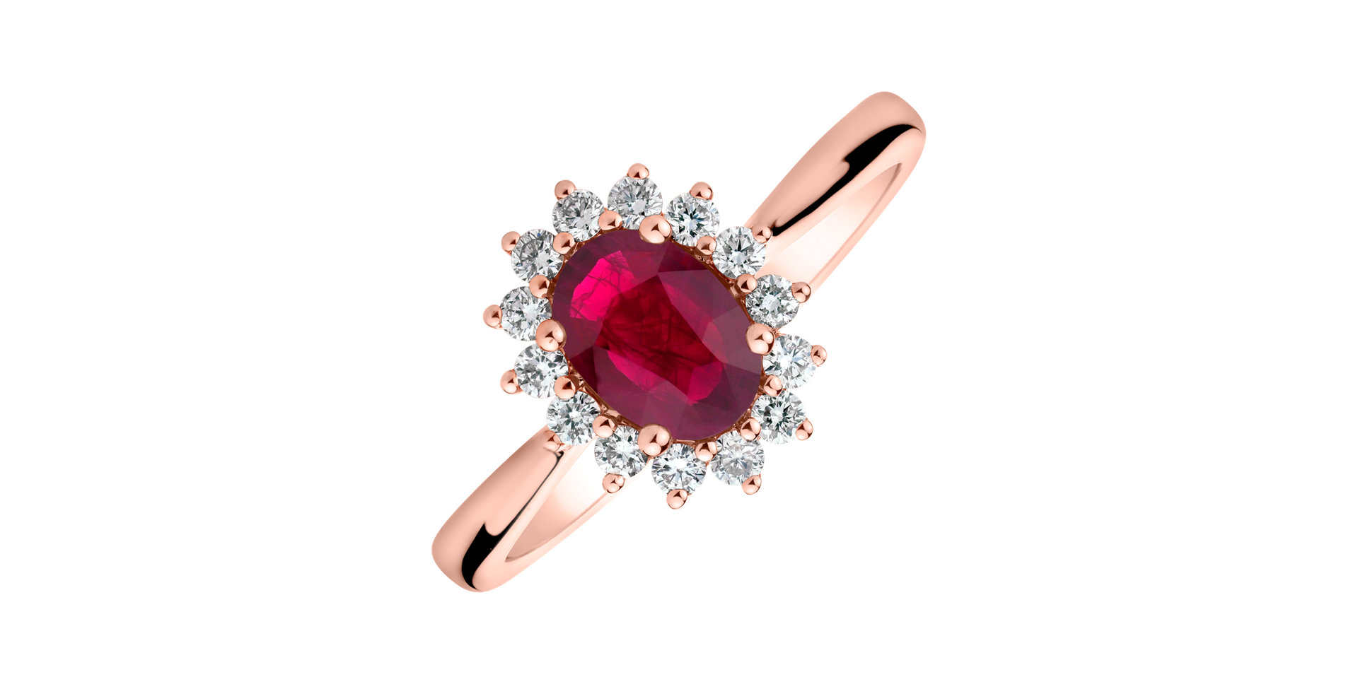 Prsteň s diamantmi a rubínom Princess