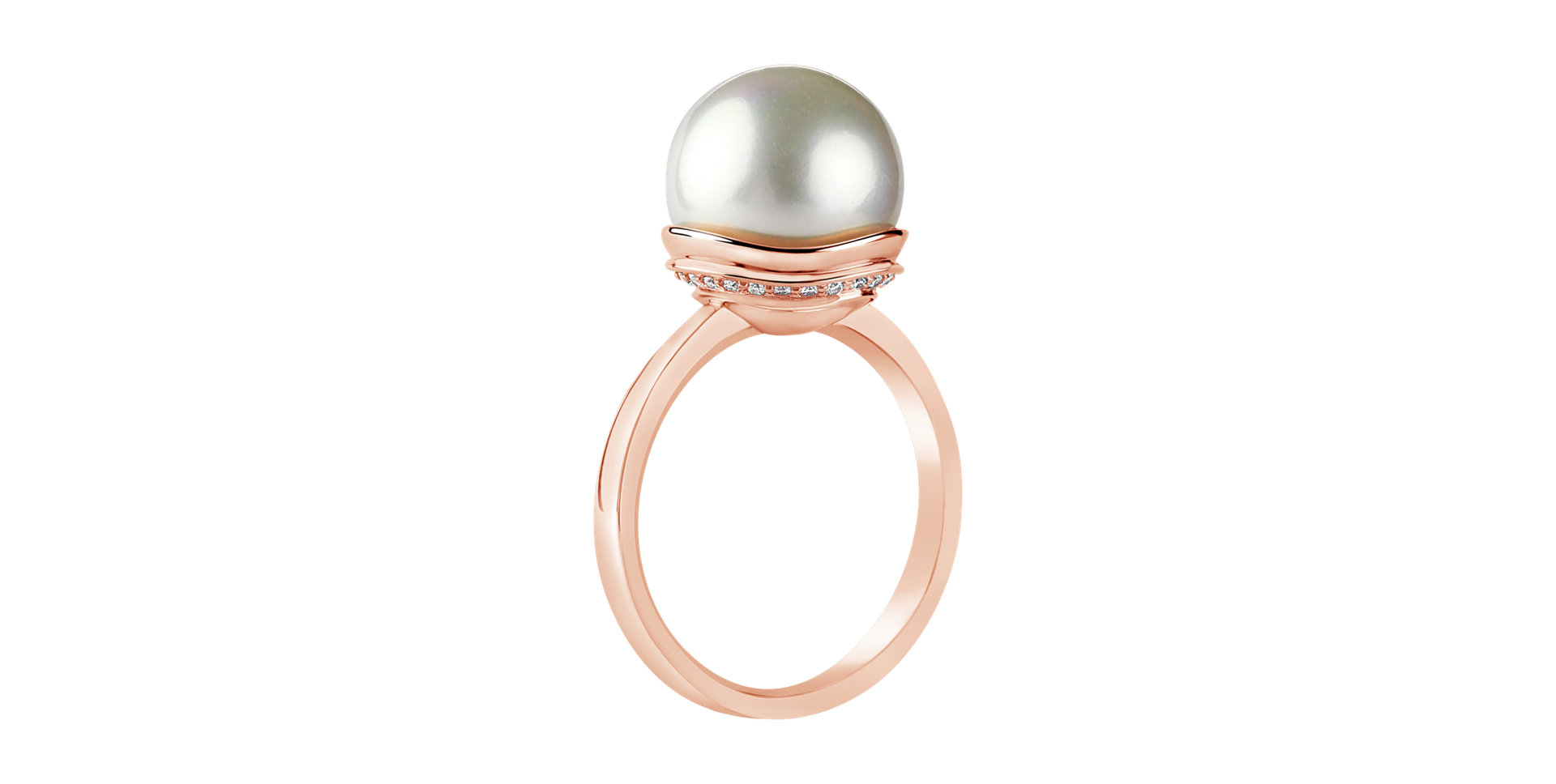 Diamond ring with pearl Pearl