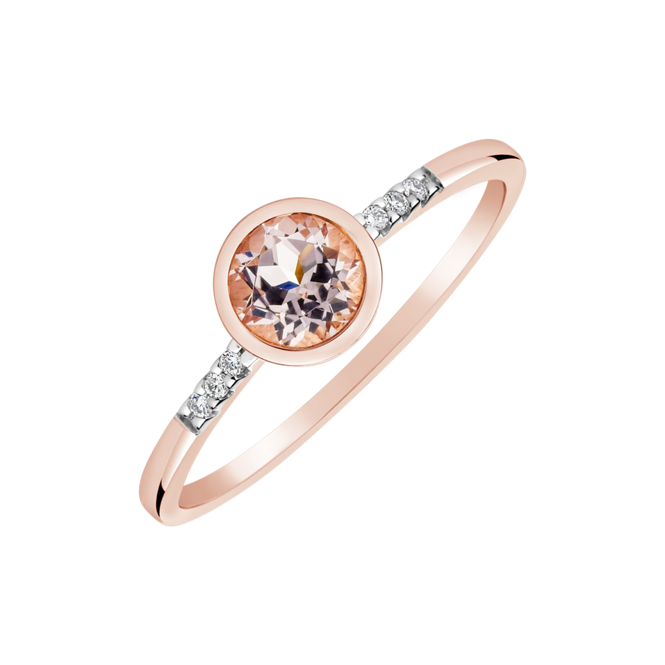 Prsteň s diamantmi a morganitom Octavia