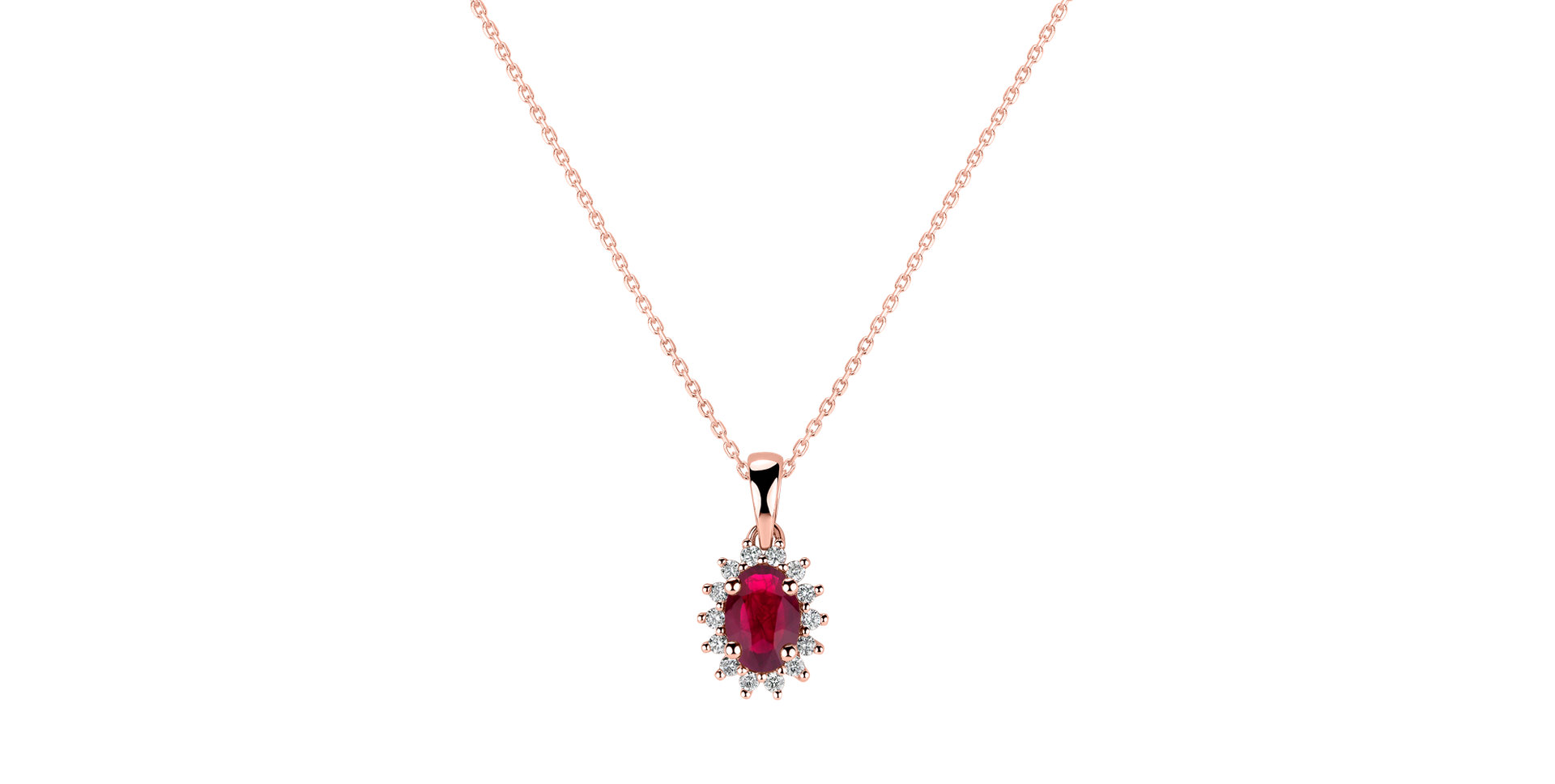 Přívěsok s rubínom a diamantmi Princess Sparkle