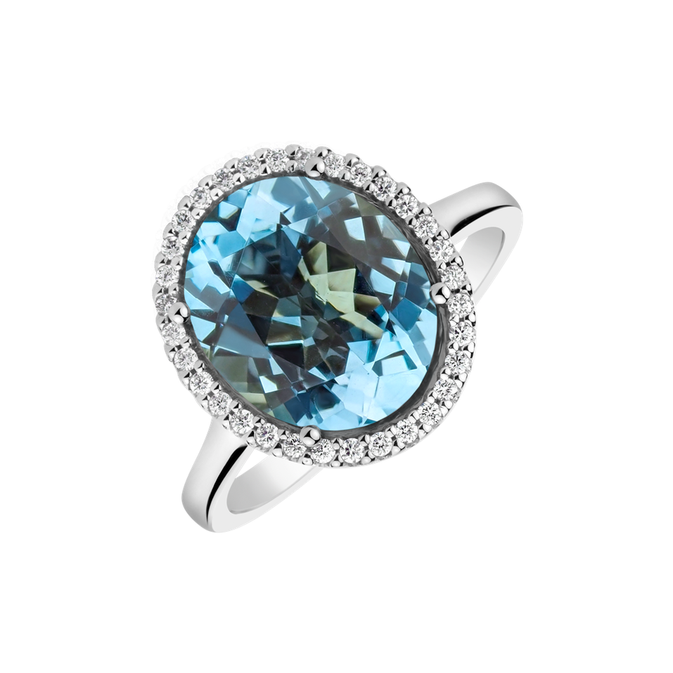 Prsteň s diamantmi a topásom Lucia