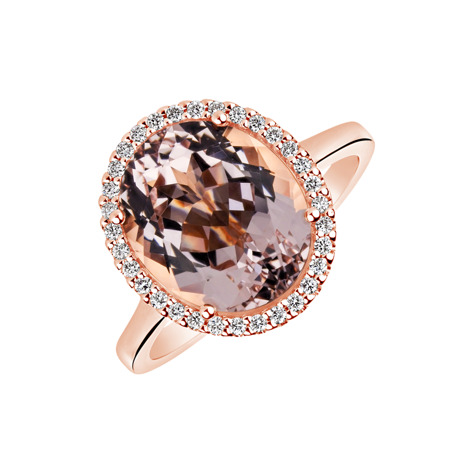 Prsteň s diamantmi a morganitom Cassian