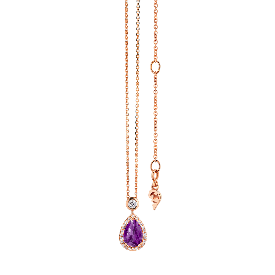 Náhrdelník s diamantmi a ametystom Espressivo