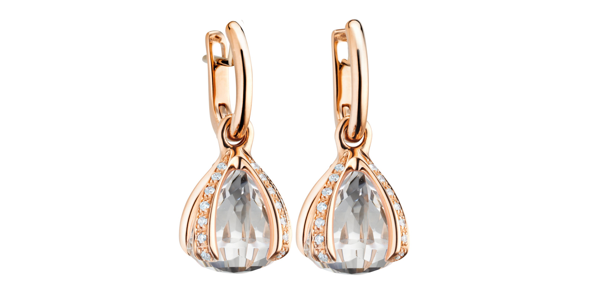 Náušnice s diamantmi a kryštáľmi Capriccio