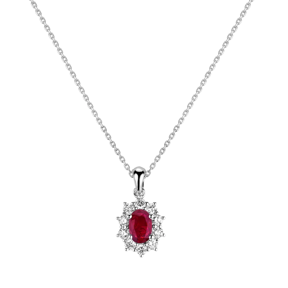 Přívěsok s rubínom a diamantmi Goddess Elegance