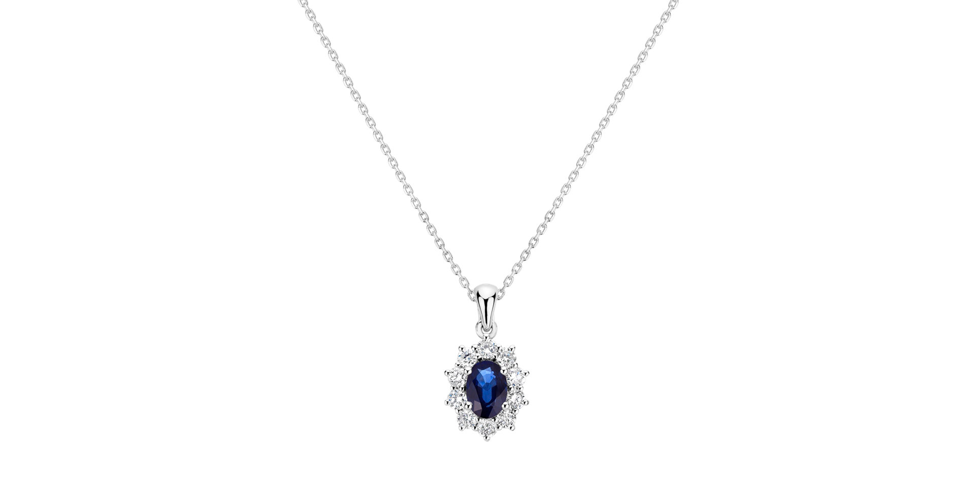 Přívěsok so zafírom a diamantmi Goddess Elegance