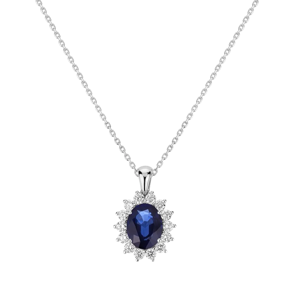 Přívěsok so zafírom a diamantmi Princess Sparkle