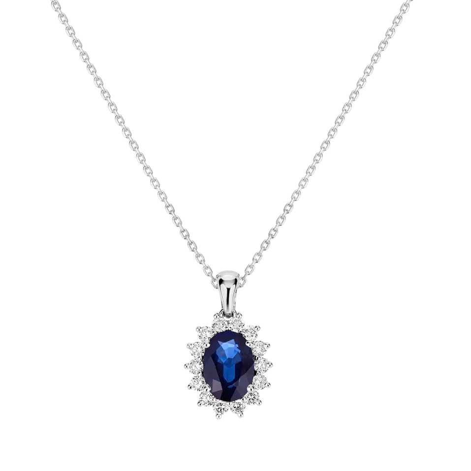 Přívěsok so zafírom a diamantmi Princess Sparkle