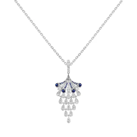 Přívěsok s diamantmi a zafírmi Royal Mesh