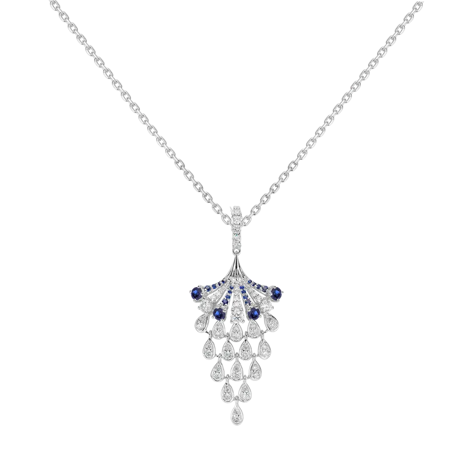 Přívěsok s diamantmi a zafírmi Royal Mesh