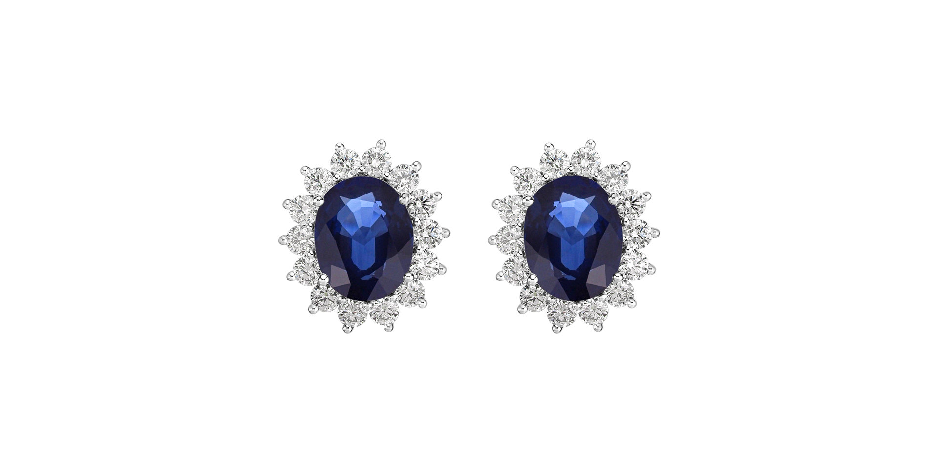 Náušnice s diamantmi a zafírom Princess