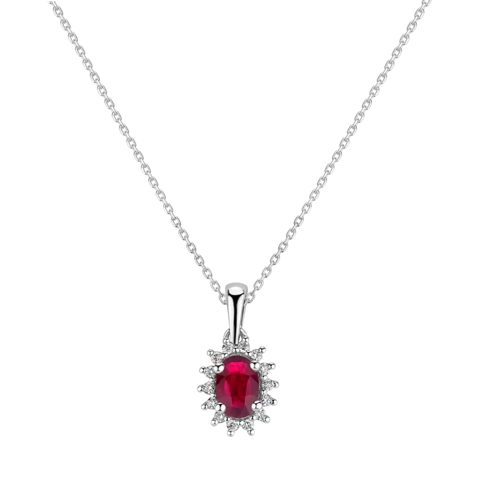 Prívesok s rubínom a diamantmi Princess