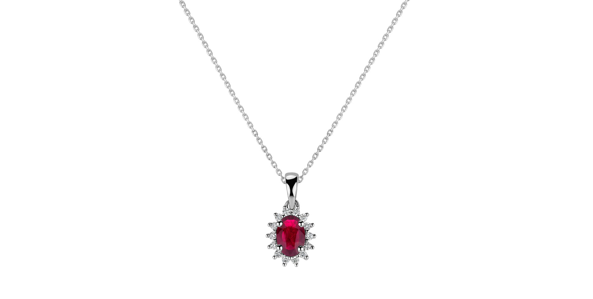 Prívesok s rubínom a diamantmi Princess