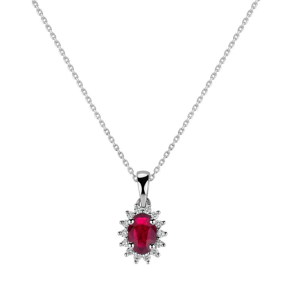 Prívesok s rubínom a diamantmi Princess