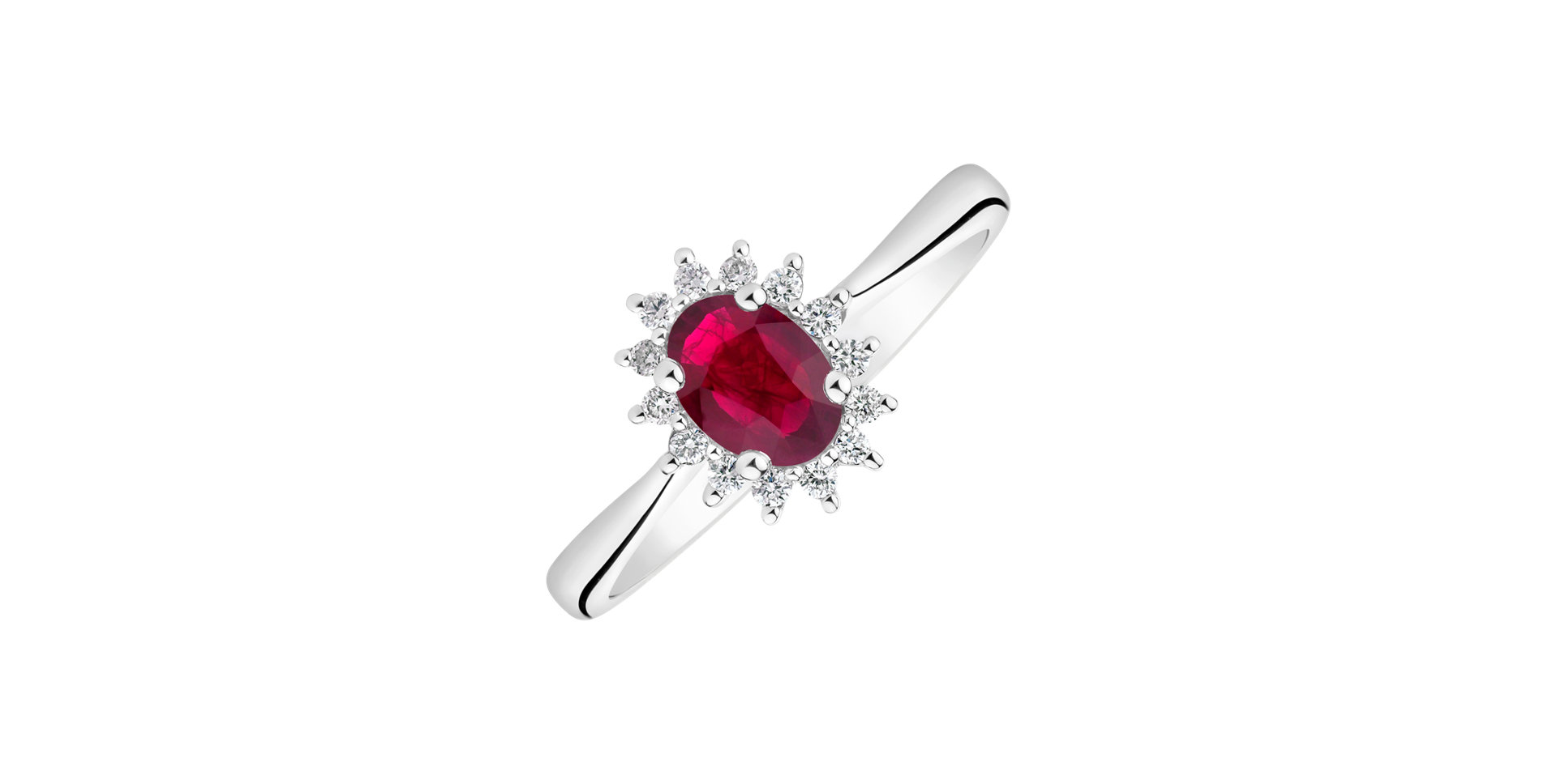 Prsteň s rubínom a diamantmi Princess Sparkle