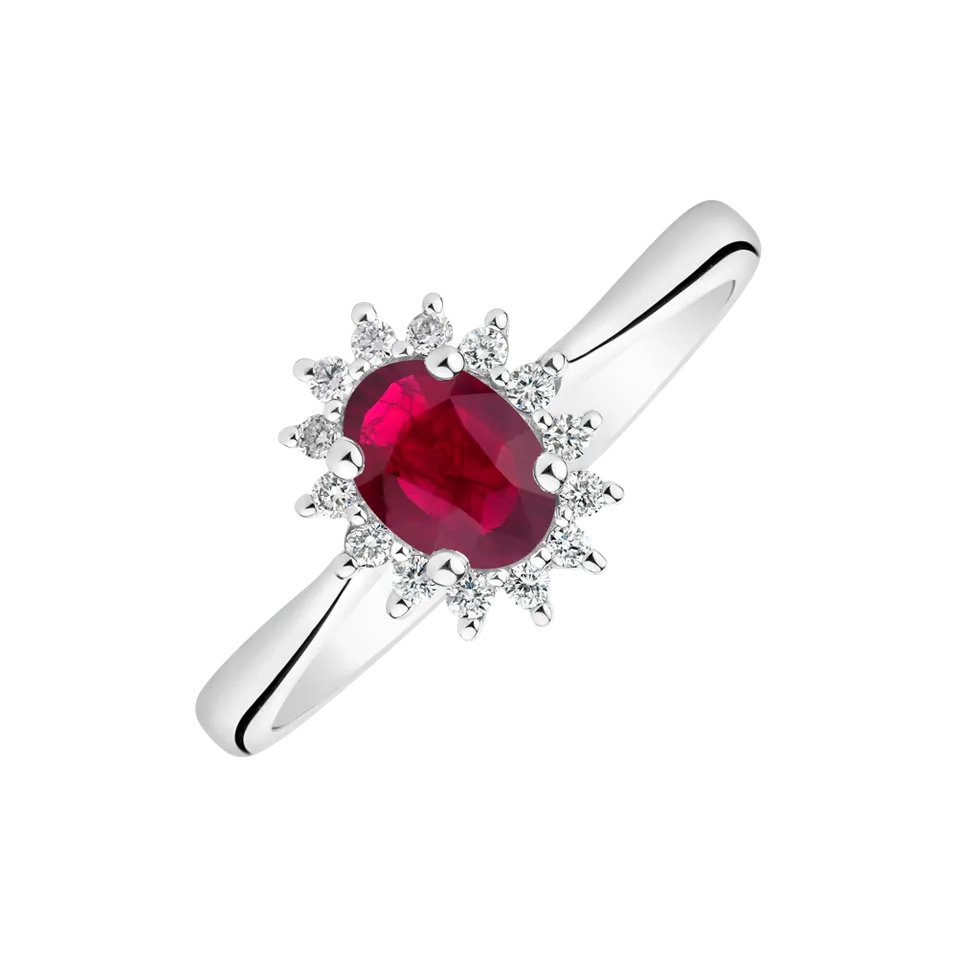 Prsteň s rubínom a diamantmi Princess Sparkle