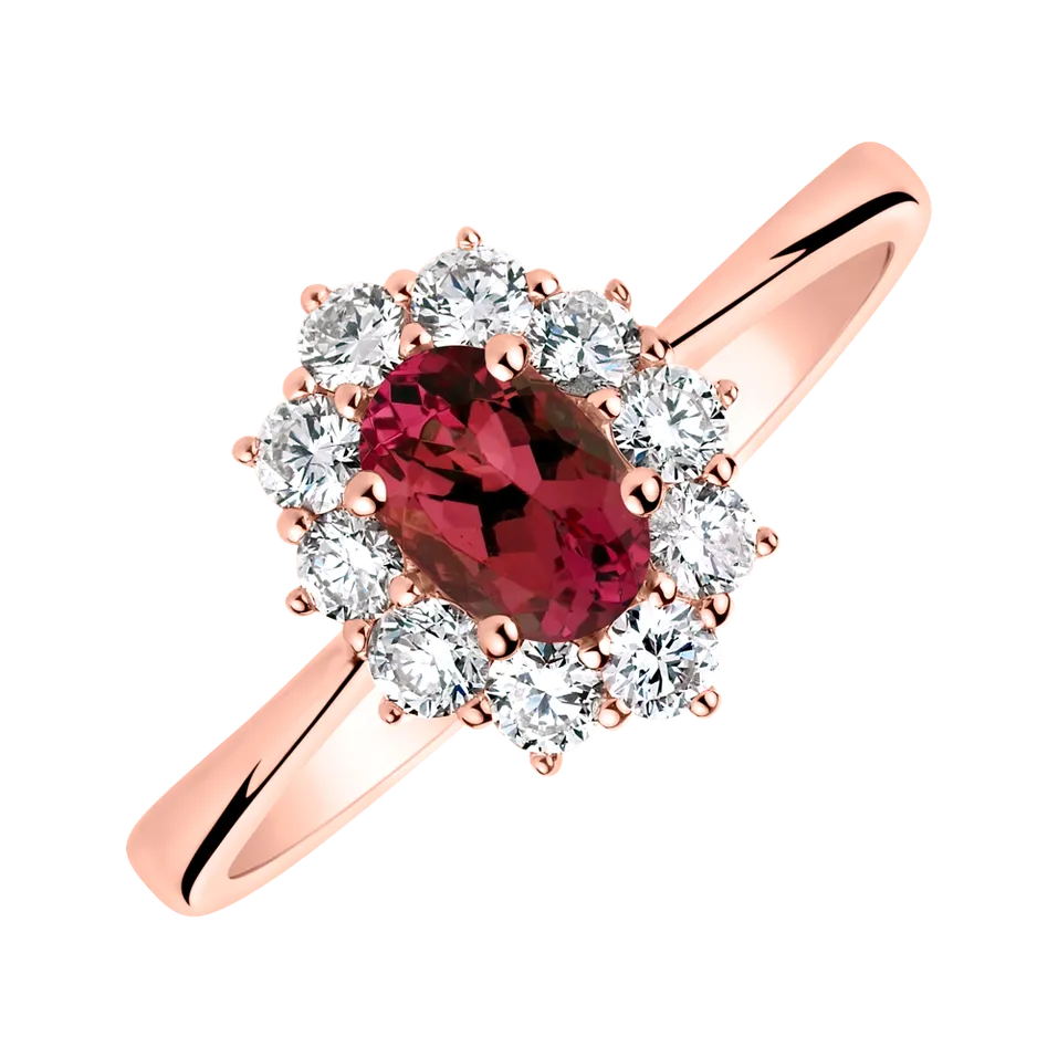 Prsteň s diamantmi a rubínom Princess